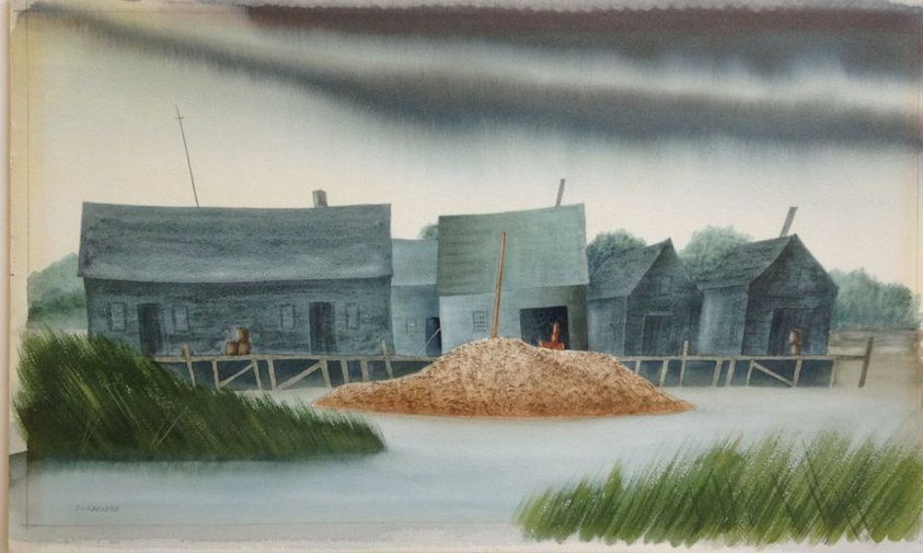 7. Old Shacks, Watercolor 24" x 18"