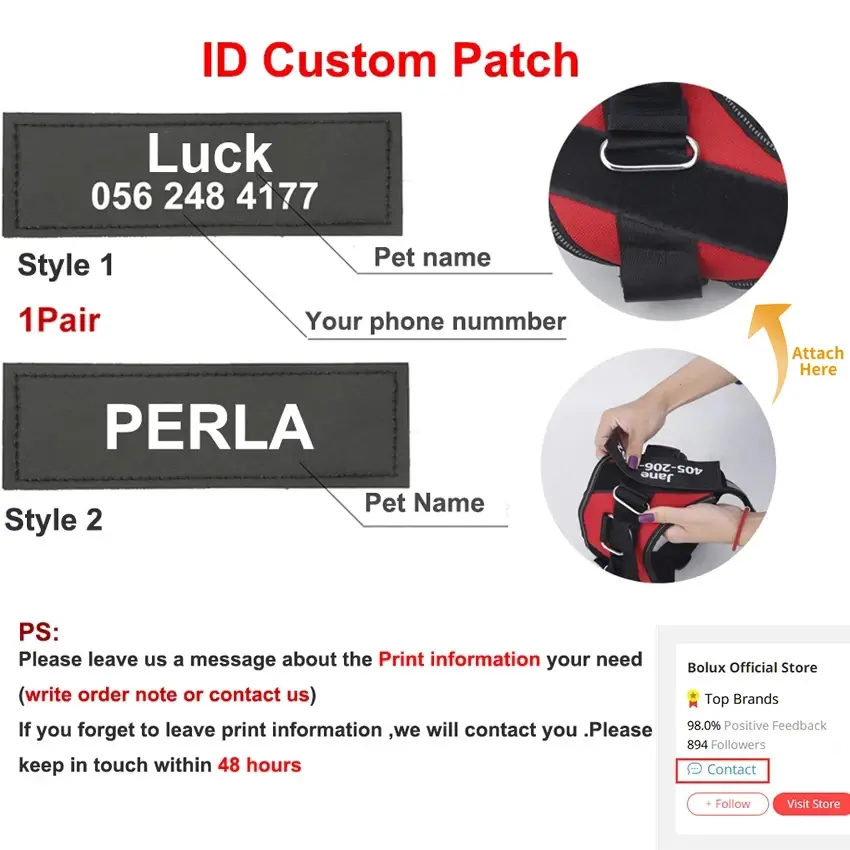 Thumbnail: Personalized Dog Harness Reflective