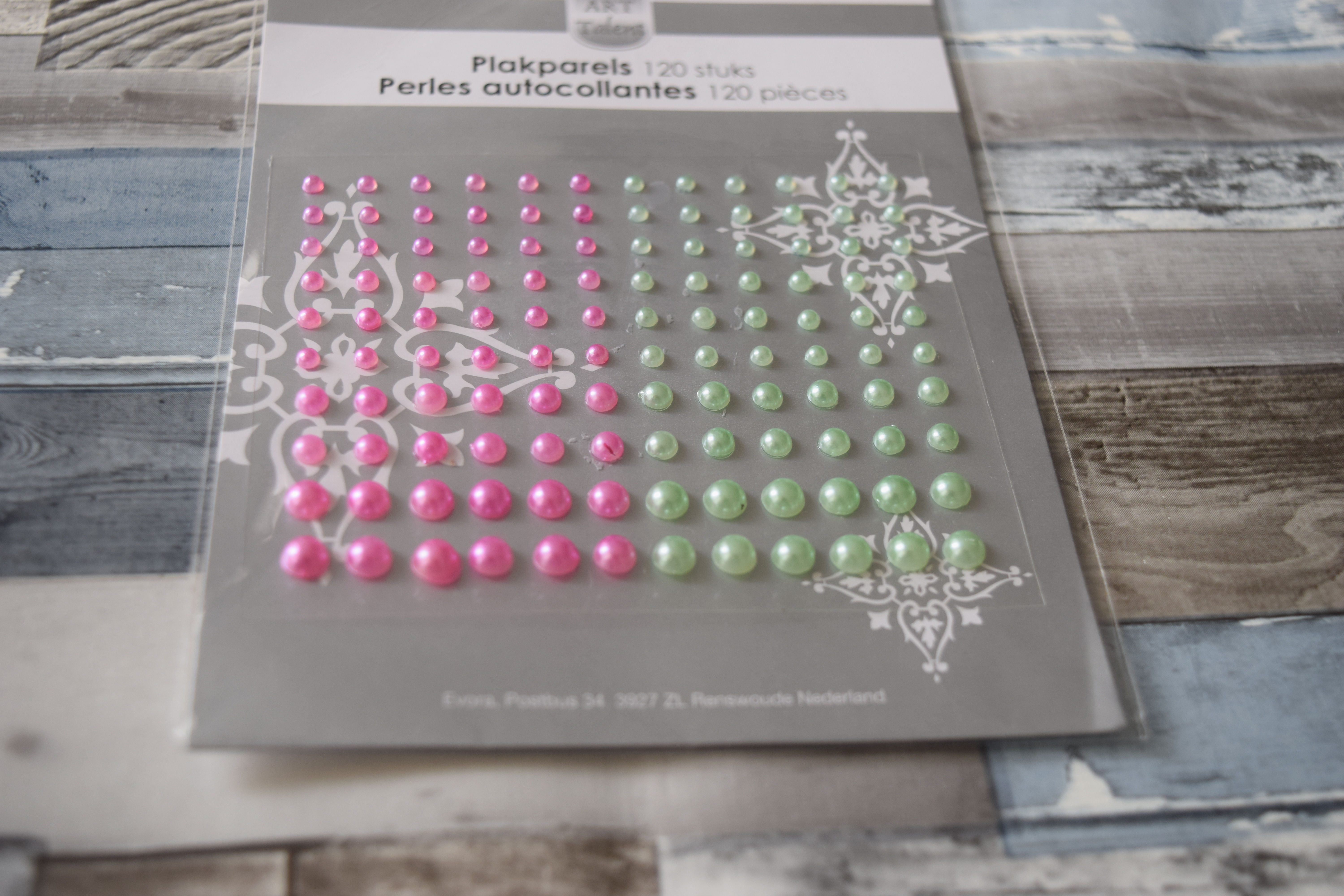 מדבקות פנינים Mint Pink Gems