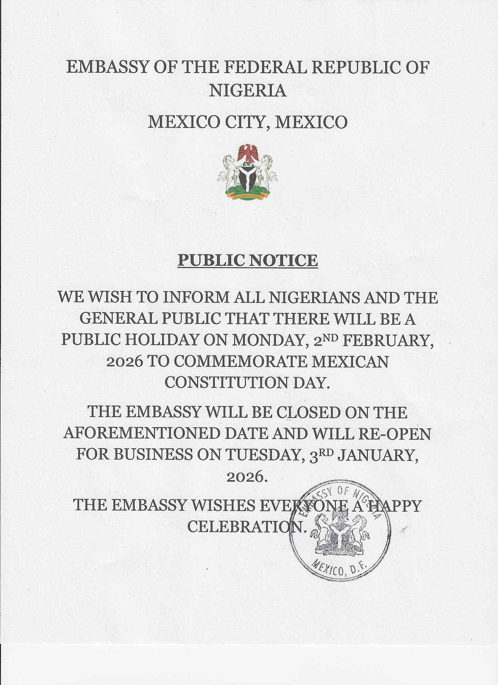 Public notice