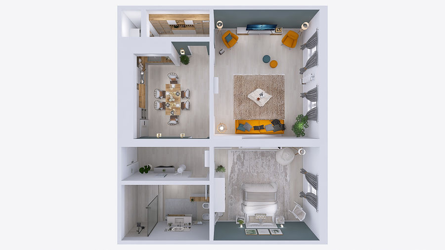 progettazione di interior design per agenzie immobiliari e costruttori a Genova, Italia e Canton Ticino con fornitura di render e video professionali