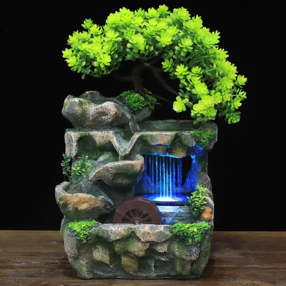 Thumbnail: Beautiful Indoor Water Fountain – Tabletop Rockery Waterfall Fountain Decor