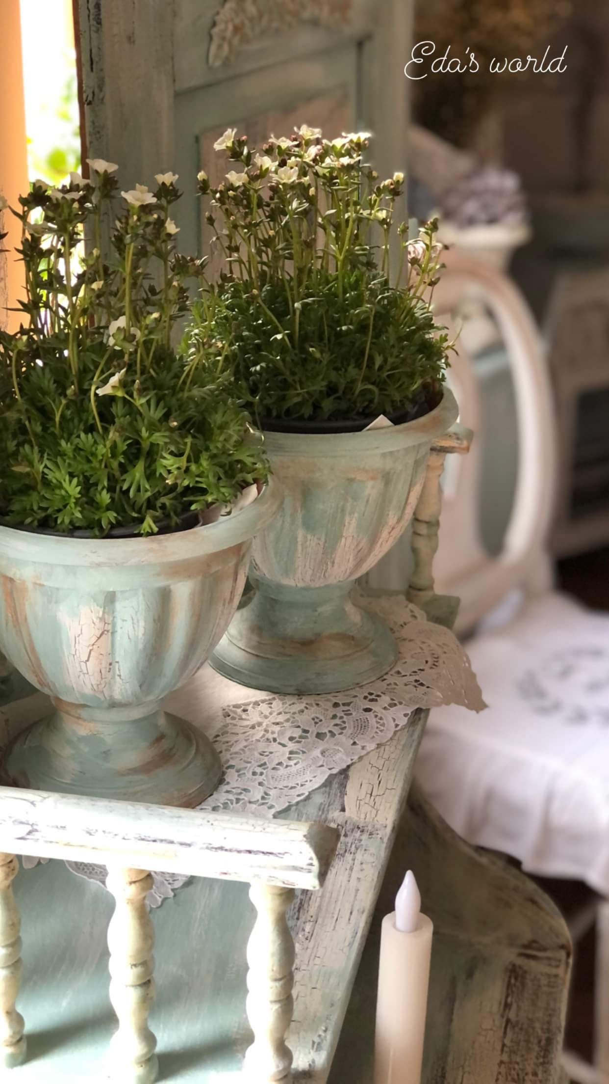 Doniczka Shabby chic pastelowa