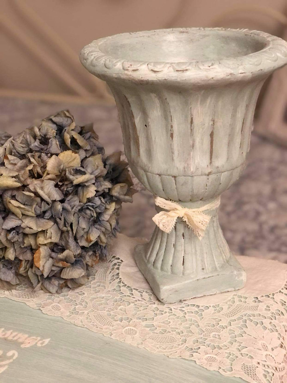 Miniatura: Doniczka Shabby chic PIĘKNA