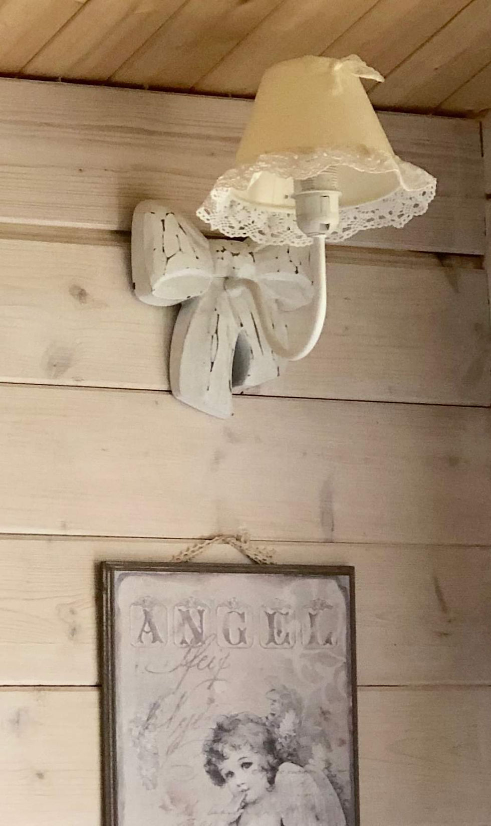 Miniatura: Kinkiet Shabby chic z kokardką