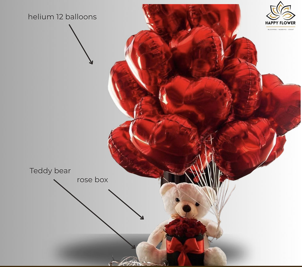 Çiçek Uçan Balon Hediye Seti - 014