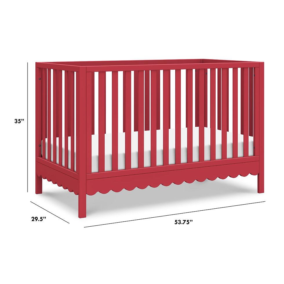 Thumbnail: Sammy Scallop 4 in 1 Convertible Crib, Strawberry Red
