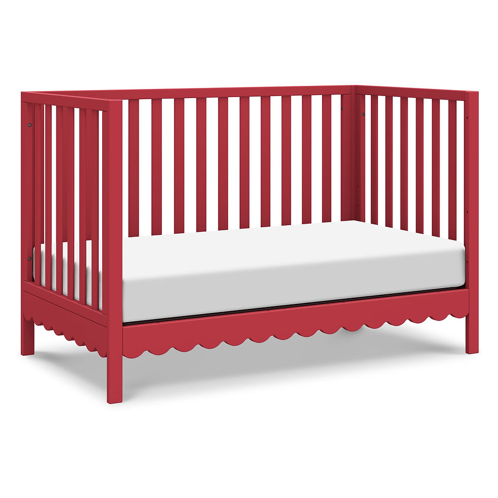 Thumbnail: Sammy Scallop 4 in 1 Convertible Crib, Strawberry Red