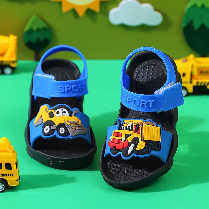 Boys Summer Shoes Kids Sandals Cartoon Animation Car Indoor Baby Parent-Child To