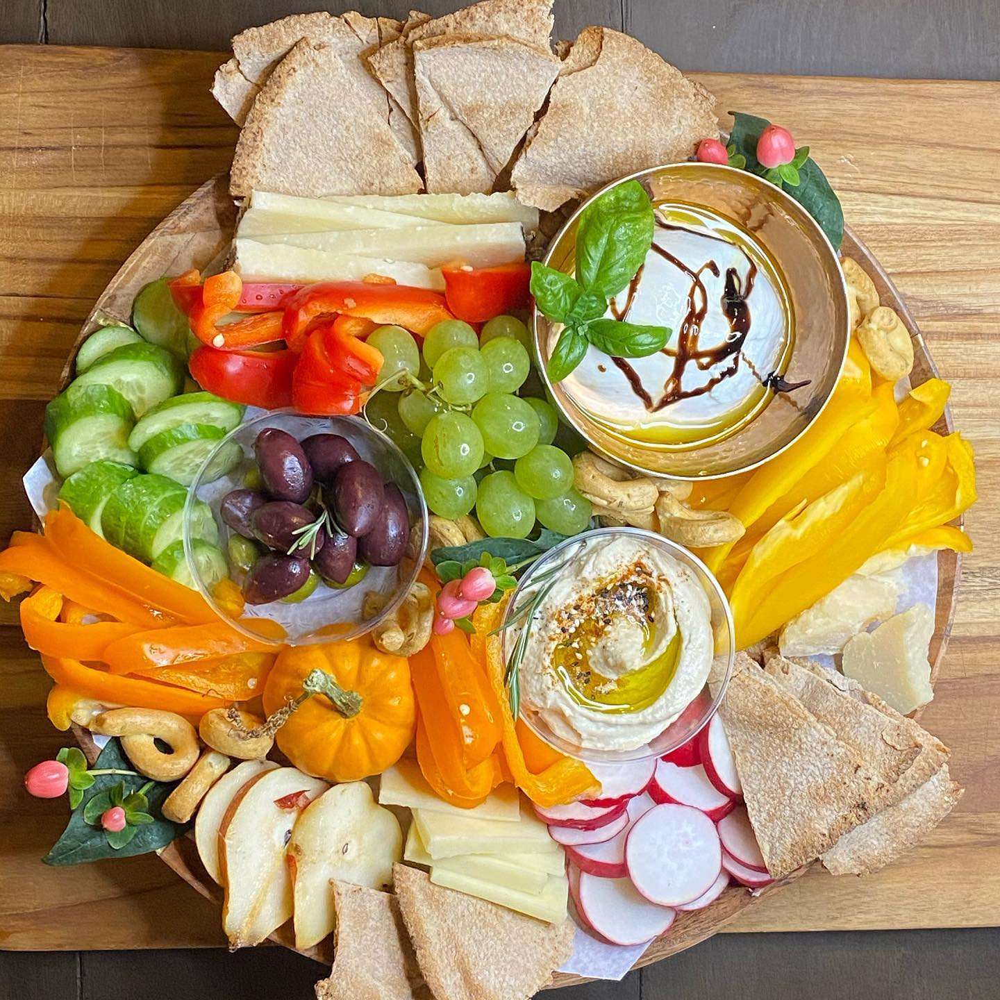 Cheese, Veggies & Hummus platter