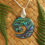 Thumbnail: "Koru" NZ Paua Pendant - Sterling Silver Bail & Silver Chain 8891bx