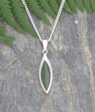 Thumbnail: "Waka" Set Silver Pounamu Pendant & Earrings SetG24