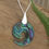 Thumbnail: "Koru" NZ Paua Pendant - Sterling Silver Bail & Silver Chain 8891bx