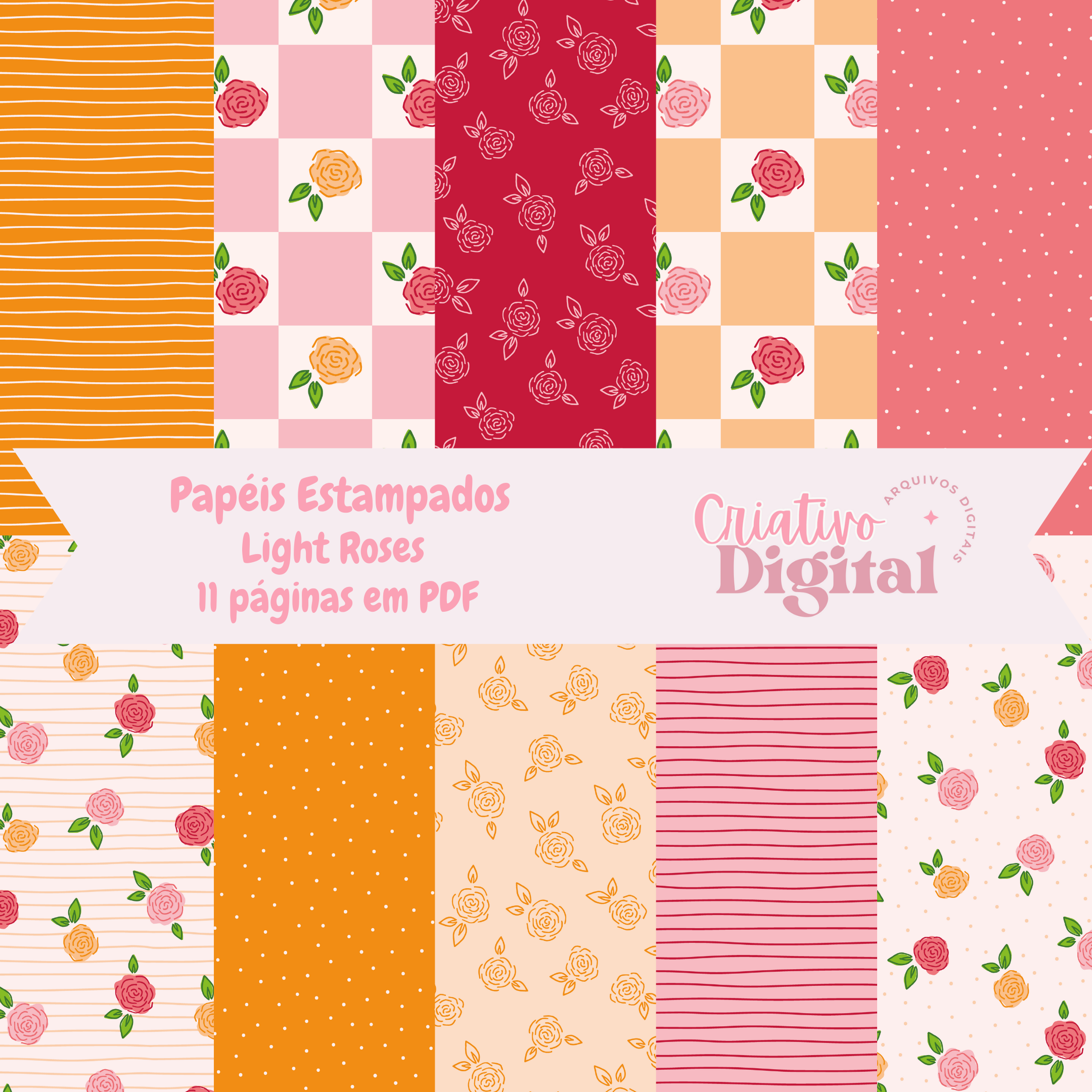 Papel Estampado - Light Roses