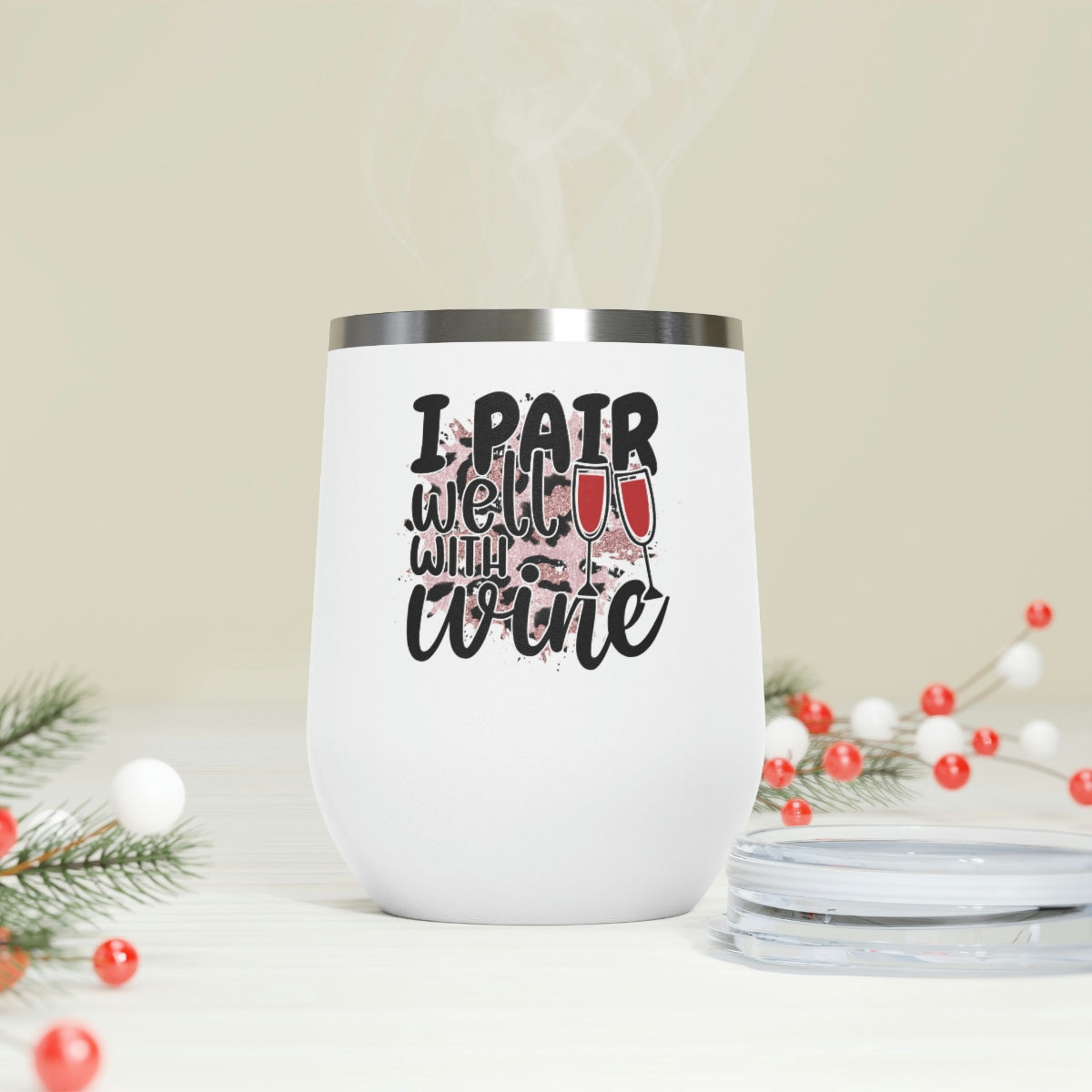 I Pair Well With Wine 12oz Insulated Wine Tumbler