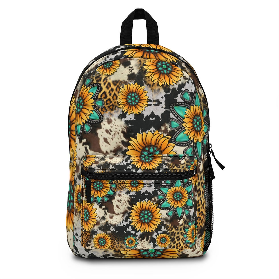 Sunflower Cowhide Leopard Backpack