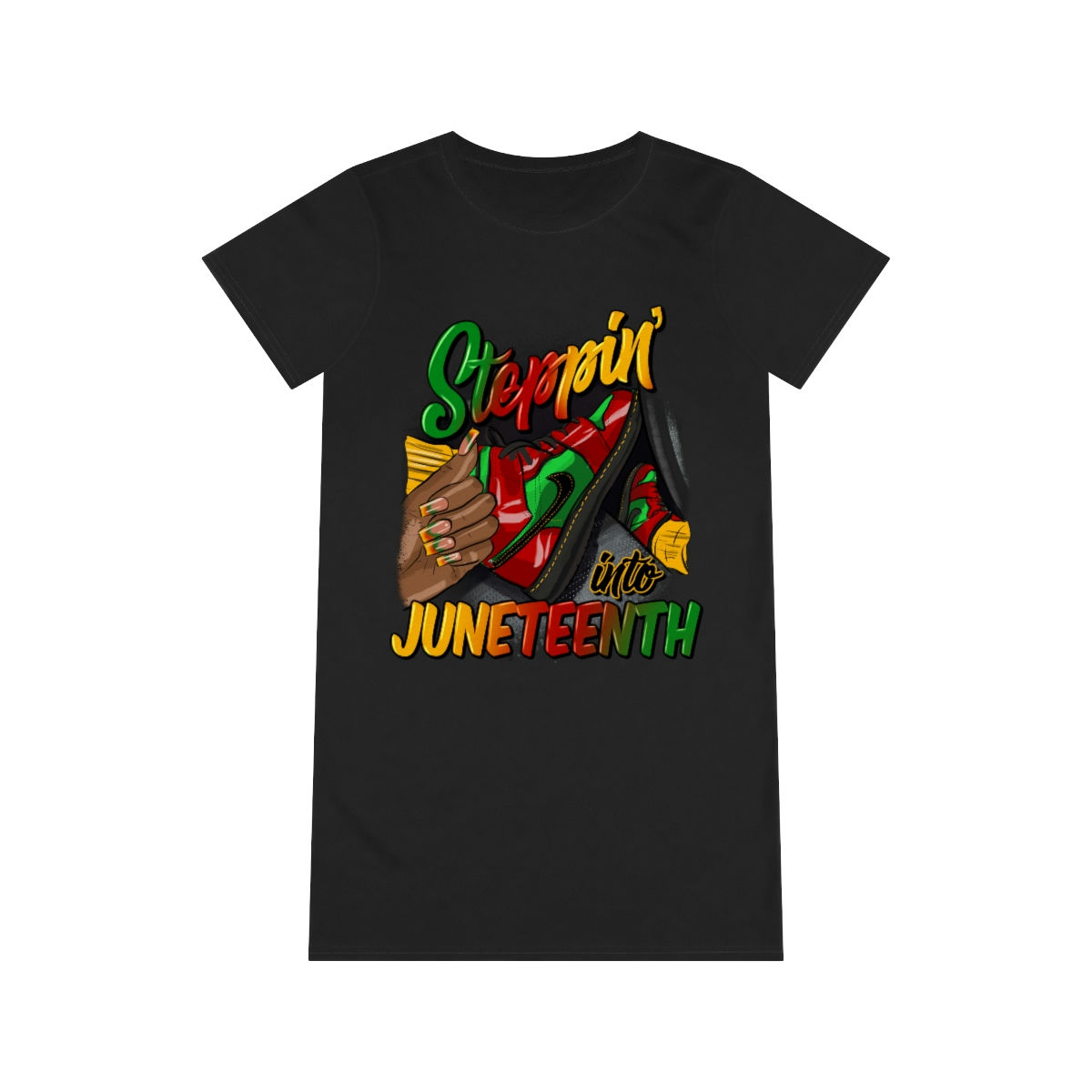 Steppin into Juneteenth Organic T-Shirt Dress