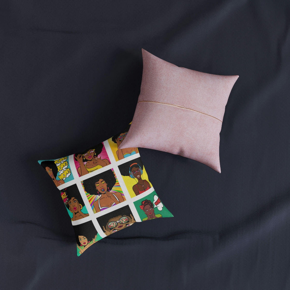 Square Pillow - Pink Back