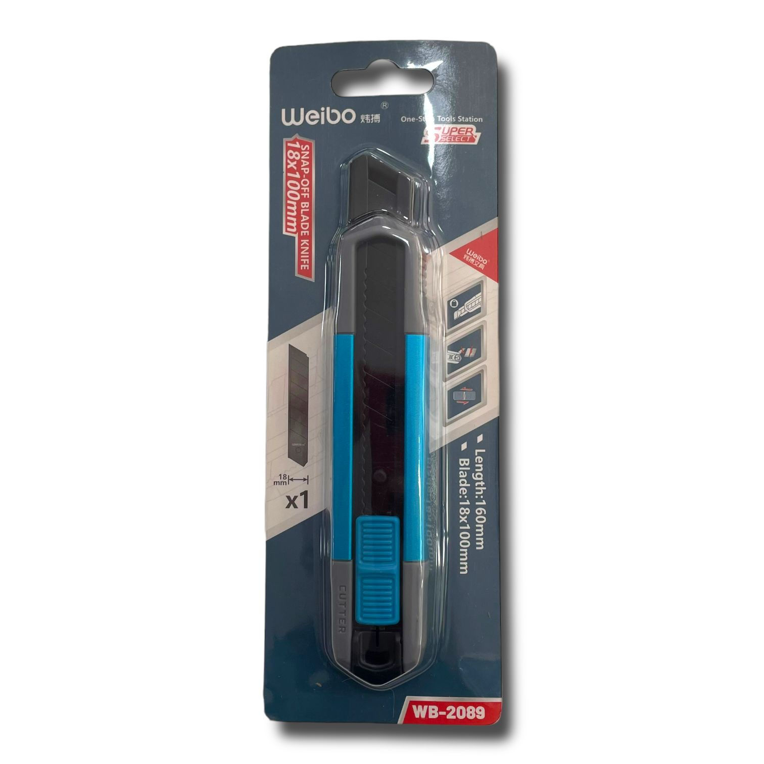 Bisturí 18 mm Cuchilla Negra Metalico