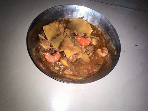 कोलंबी व वासता भाजी / Prawns & Bamboo shoots rassa