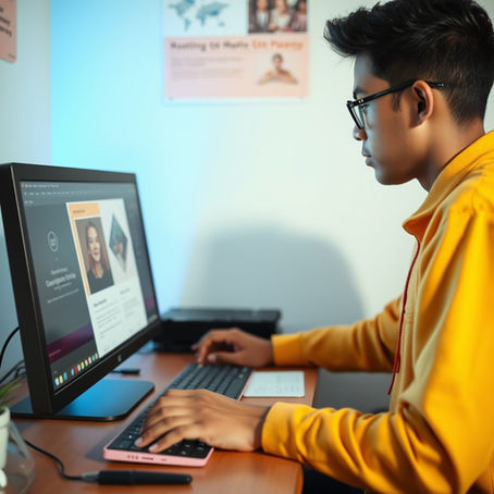 Image showing a student applying for Post Matric Scholarship