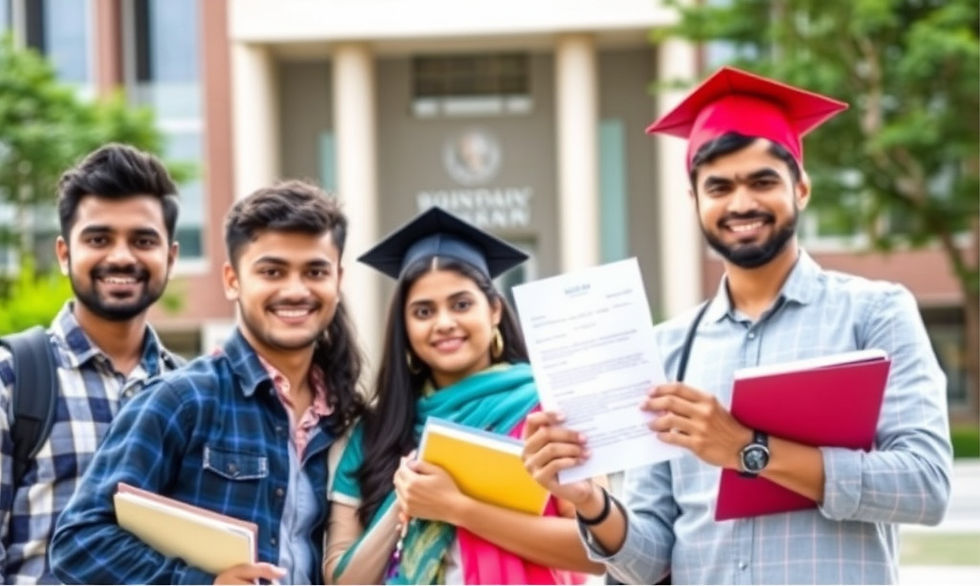 Punjab Post Matric Scholarship Scheme 2026 showing Indian college students applying online for scholarship assistance at a university campus in Punjab.