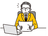困った男性のイラスト