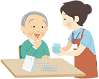 薬を飲む補助のイラスト