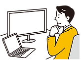 困った男性のイラスト