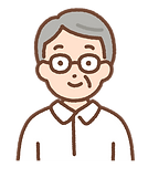 メガネをかけたシニア男性のイラスト