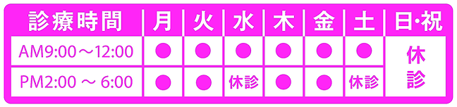 盛岡さくらクリニック診療時間表