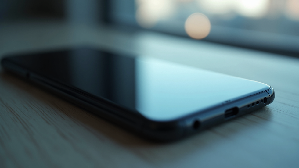 Close-up view of a modern smartphone with a sleek design