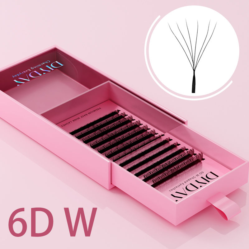 Thumbnail: DIYDAY W-Shape Eyelash Extension 3d 4d 5d 6d 7d 8d W Lashes Natural Soft Premade