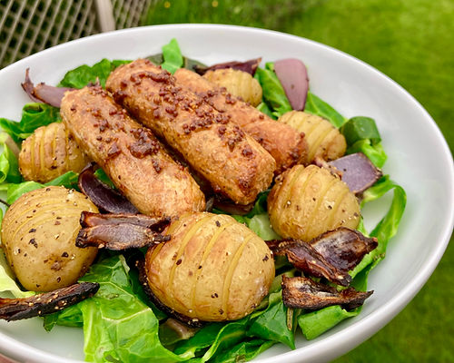 Honey Mustard Sausages & Greens