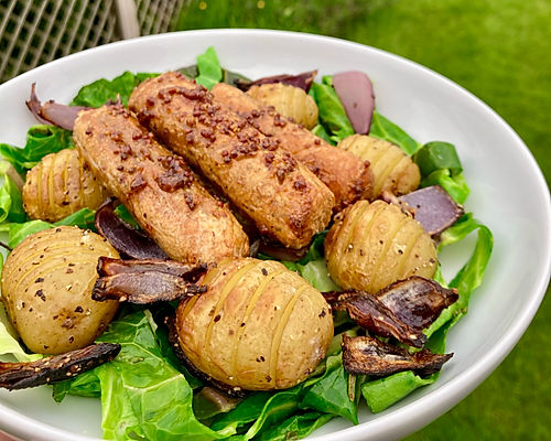 Honey Mustard Sausages & Greens