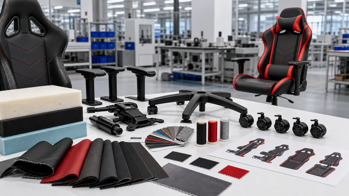 Gaming chair OEM quality-control and customization components