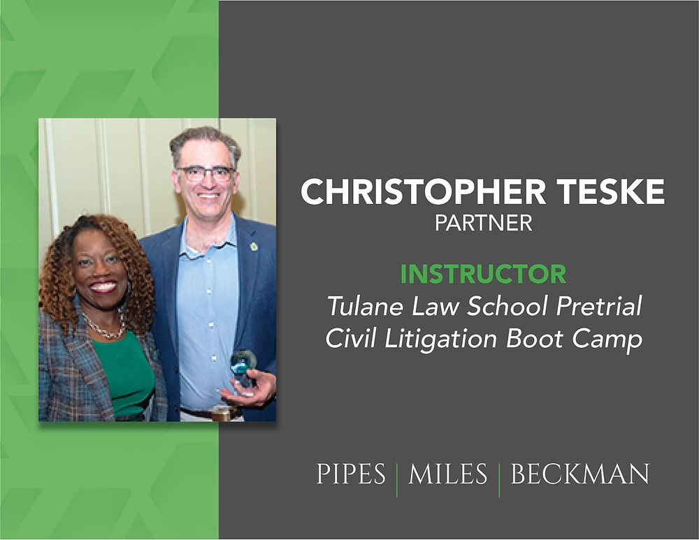 Christopher Teske Honored by Tulane Law School