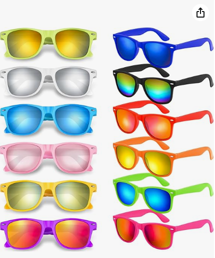 Confezione Occhiali da Sole Colorati 12 Pezzi