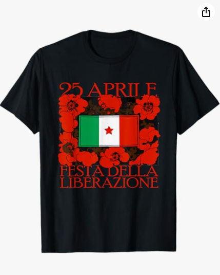 Magliette con papaveri e simboli partigiani