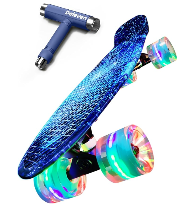 Deleven Skateboard con Ruote LED
