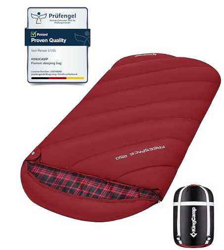 KingCamp – Sacco a Pelo Invernale XXL Extra Grande in Flanella