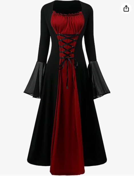 COSTUME RINASCIMENTALE GOTICO DA DONNA