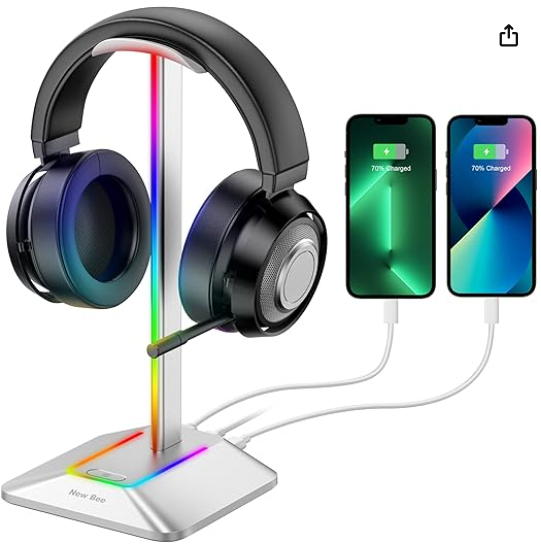 supporto cuffie con caricatore usb