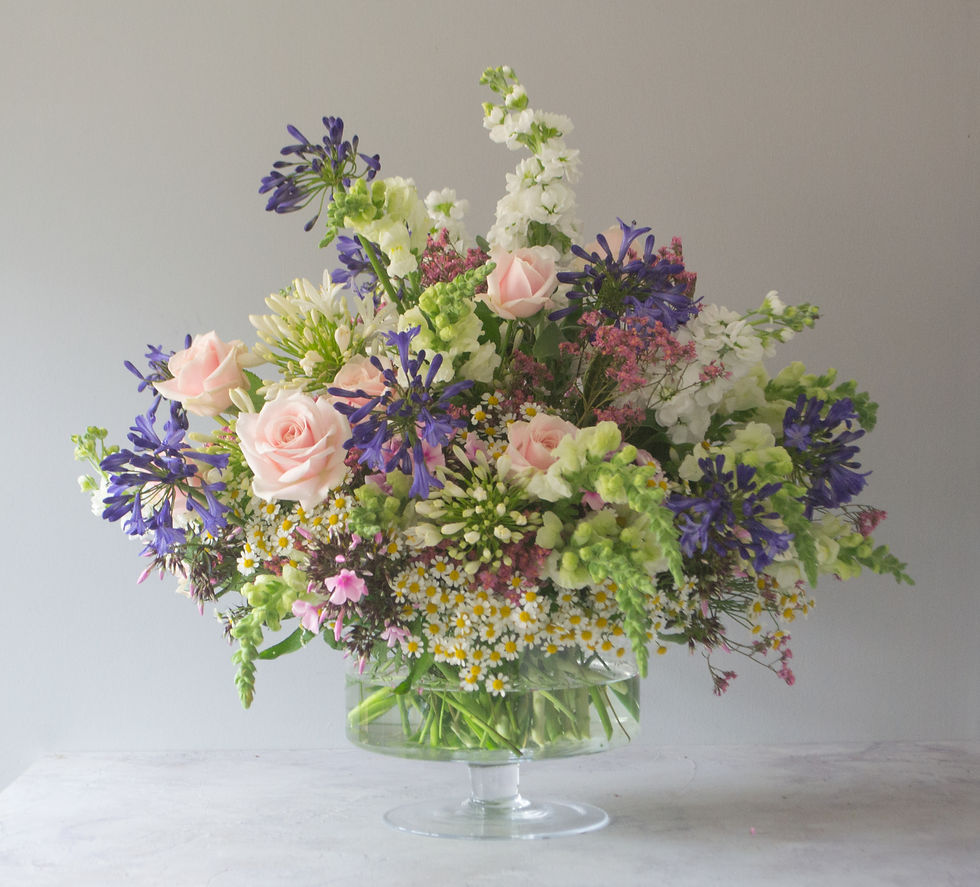 Thumbnail: Pastel fresh flower vase arrangement for birthday