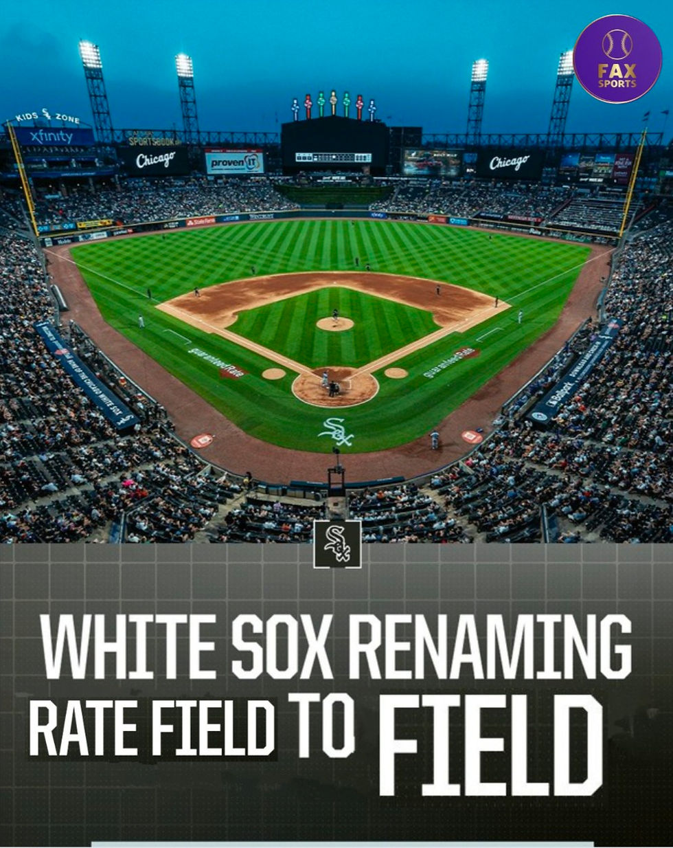 Chicago White Sox Rename Stadium from "Rate Field" to "Field" Hours After Prior Name Change