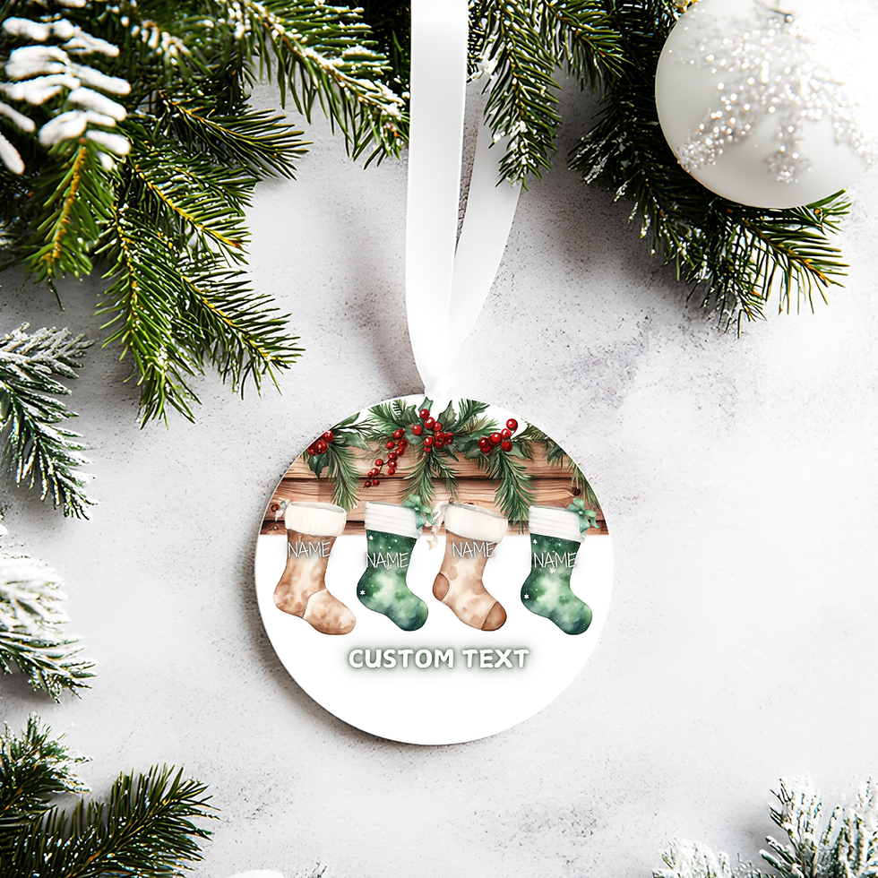 Thumbnail: Personalized 1-6 stocking Family Ceramic Ornament