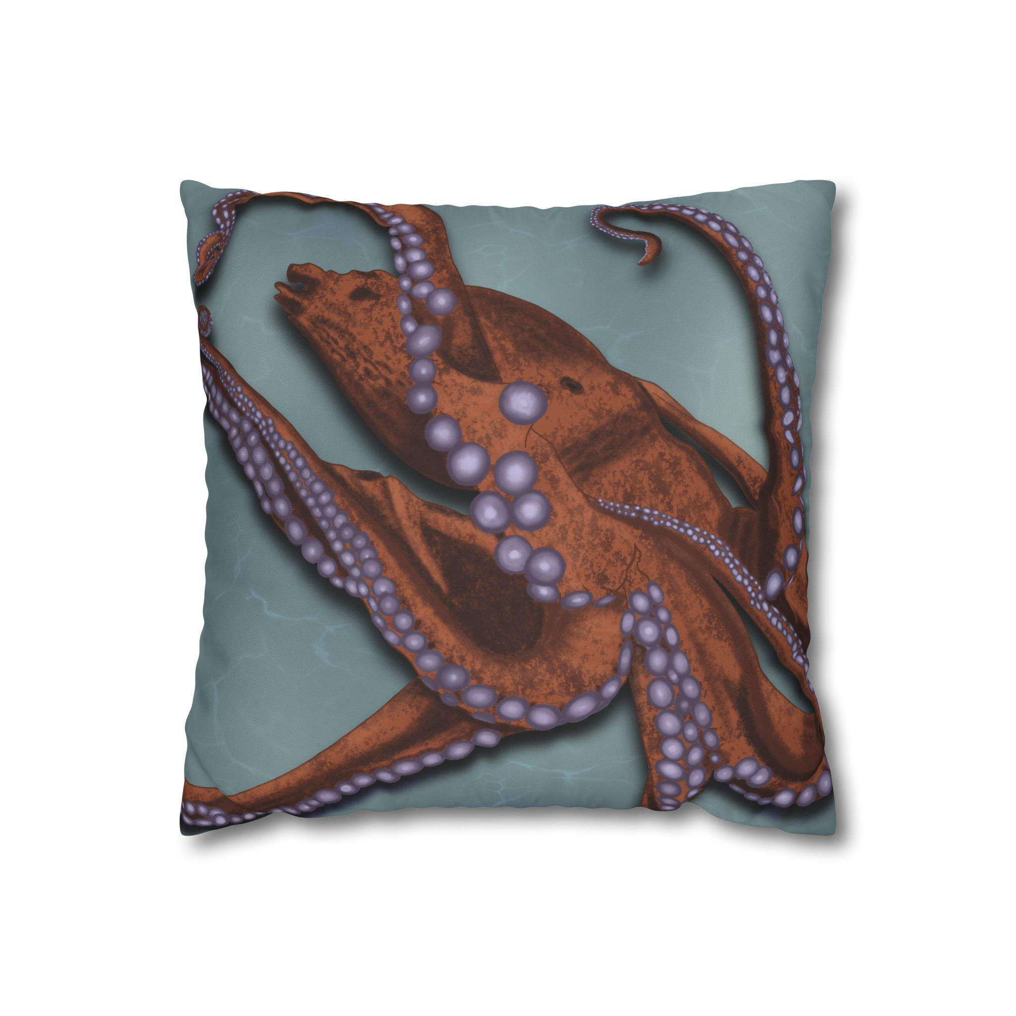 Octopus Art Throw Pillow Cover | Sea Creature Square