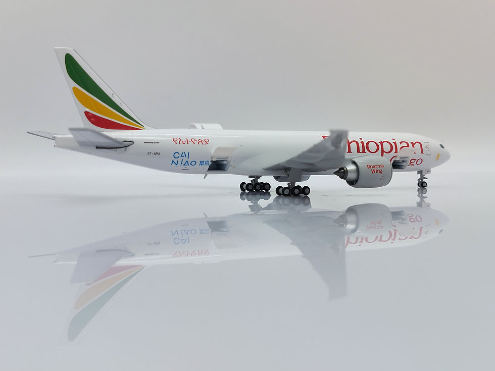 Thumbnail: “Interactive” Ethiopian Cargo B777F ET-APU JC Wings 1:400 Diecast XX40086C