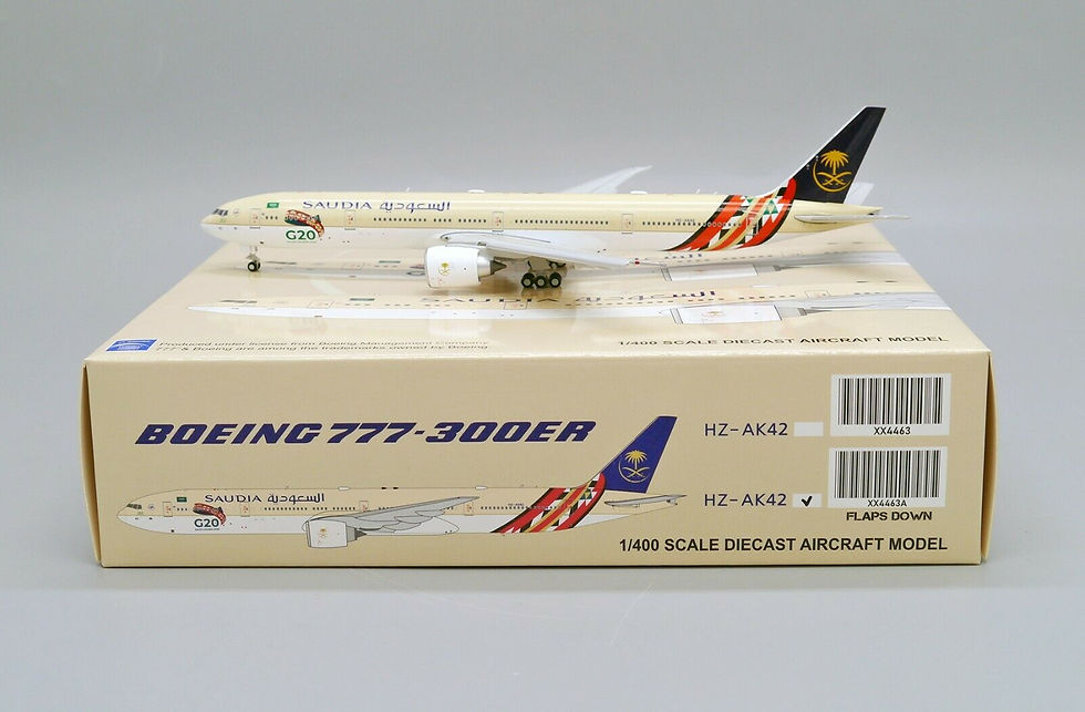“Flaps Down” Saudia B777-300ER Reg: HZ-AK42 JC Wings 1:400 Diecast XX4463A