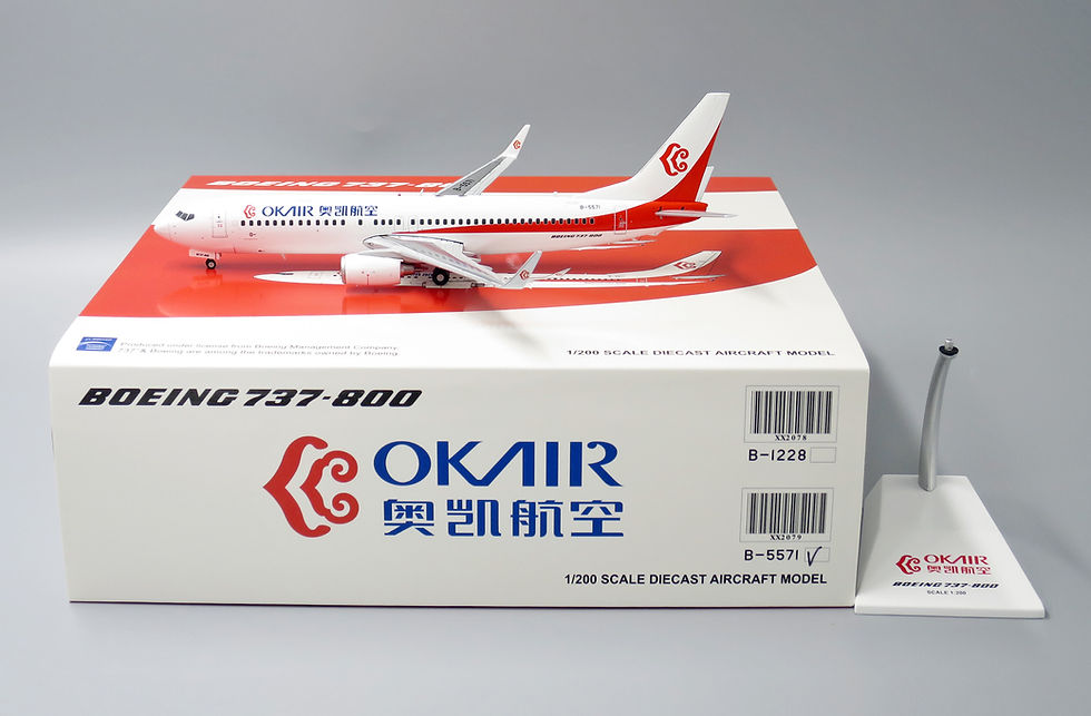 Okay Airways B737-800 Reg: B-5571 JC Wings Scale 1:200 Diecast model XX2079